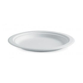 9" Round Plate - Sugarcane Biodegradable White  500 pcs