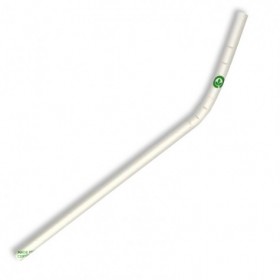 6mm White Bendy Bio Straws - FSC Certified Paper 2500 pcs